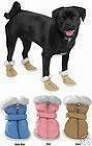 Casual Canine Sherpa Faux Suede Dog Boots, Dog Shoes in Different Colors.