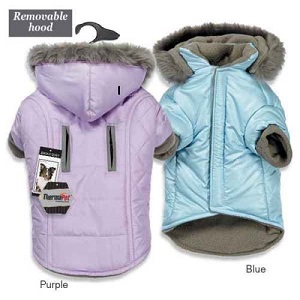 Dog Parka Quilted Themal Thermapet Warm Coat with Removable Hood.
