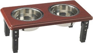 Ethical Pet Products DSO5855 Posture Pro Raised Dog Bowls, Cherry Finish