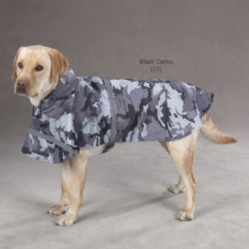 Pet Rain Coat - Camouflage Dog Rain Coat All Weather Jacket Guardian Gear Green and Black.