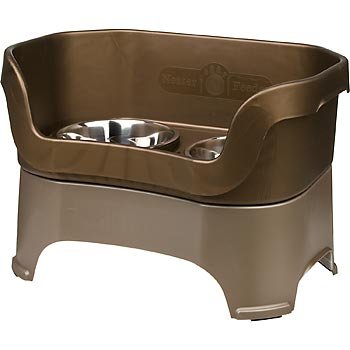 Spill Proof Elevated Dog Feeder Bowls for small and large dogs with splash guard.