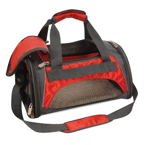Duffle Small Dog Carrier- Airline / Subway / Rail Approved, top door, side pockets.