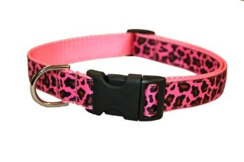 Sassy Dog WearAdjustable Small Pink Leopard Dog Collar